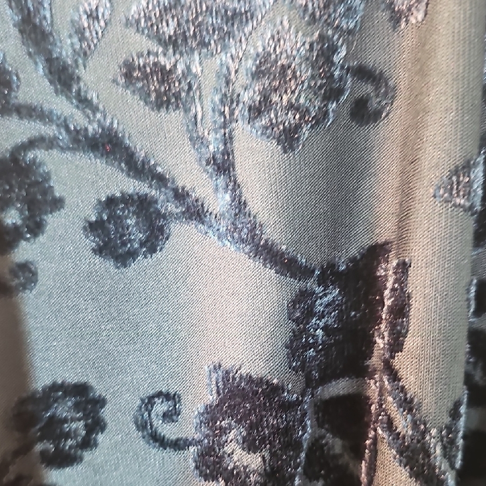 Gypsies & Moondust Blue and Black Floral Cape with Fringe - Picture 6 of 10